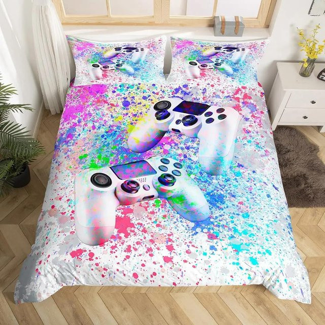 Bettwäscheset Your Warm Home mit Gamepad-Motiv für Jugendliche, 3-teilig, Mehrfarbig, B/H: 264 x 228 cm, inklusive Kissen 50 x 70 cm - Bild 1