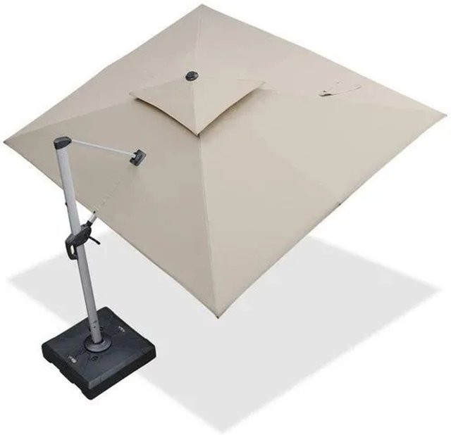 PURPLE LEAF Ampelschirm Rechteckig mit Doppeldach in Beige, B/T: 270 x 365 cm - Bild 1