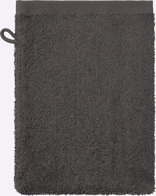 Waschlappen von wäschepur aus 100% Baumwolle in Anthrazit, Walkfrottier - Bild 1