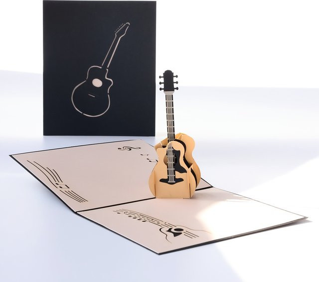 3D Gitarren Pop-up Grußkarte für Geburtstag, Abschluss oder Jahrestag - Bild 1