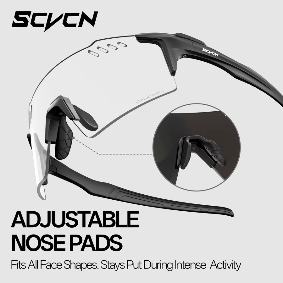 SCVCN Sportsonnenbrille Photochrome, Unisex, Vollrand, Kunststoff - Bild 5