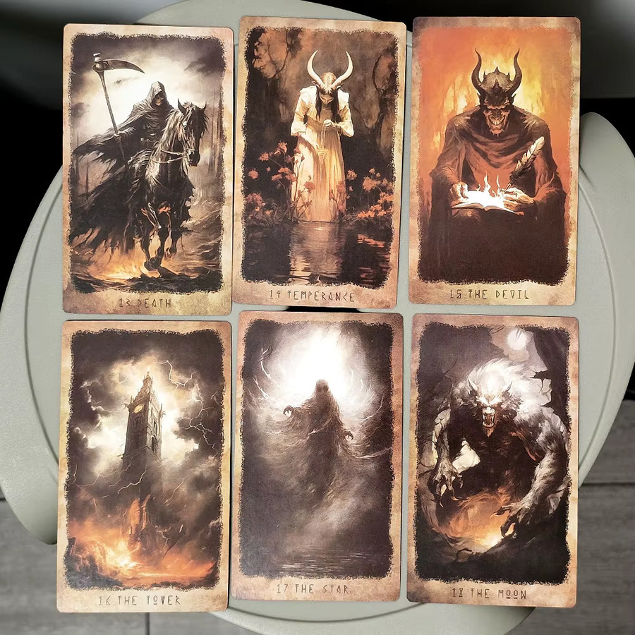 HoroScare Tarot, Tarotkarten, 80 Stück, mit rotvergoldeten Kanten - Bild 2
