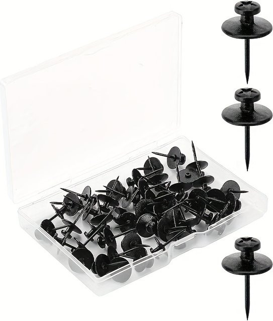 50er-Pack schwarze doppelköpfige Metall-Bilderaufhängernägel aus Stahl für deine Wanddekoration - Bild 1