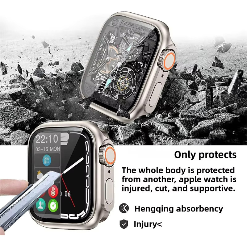 HUBANDE Displayschutzfolie und hartes PC-Gehäuse für Apple Watch 46 mm, 44 mm, 45 mm, 41 mm, 40 mm sowie iWatch 10, 9, 8, 7, 6 in Weiß - Bild 5