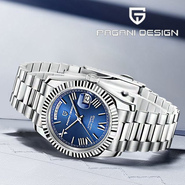 PAGANI DESIGN Armbanduhr Automatik, Edelstahl, Blau, Herren - Bild 1