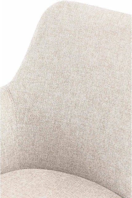 DELUKE 2er Set Esszimmerstühle PELON in Creme mit Stoffbezug, B/T/H: 56 x 62 x 81 cm - Bild 1