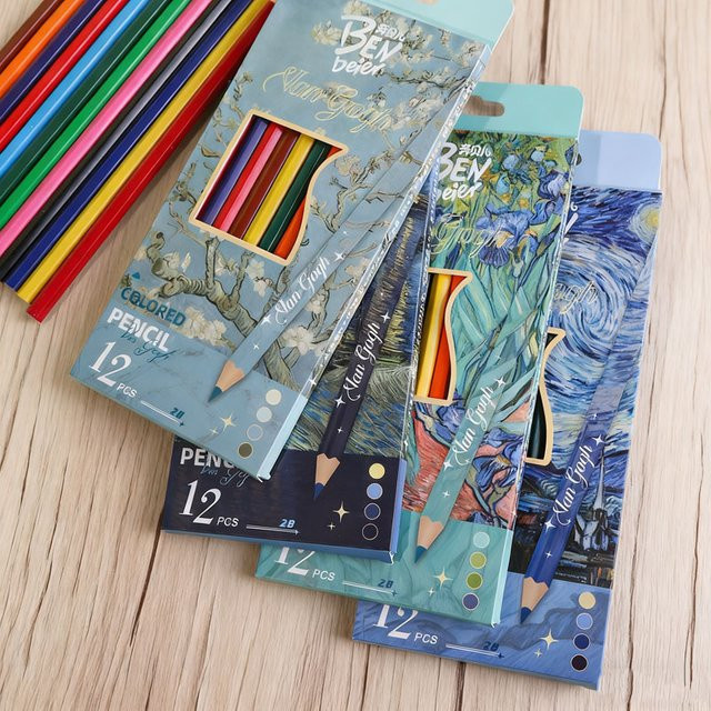 Van-Gogh-Serie Buntstifte in Mehrfarben für Schule und Kunst - Bild 1