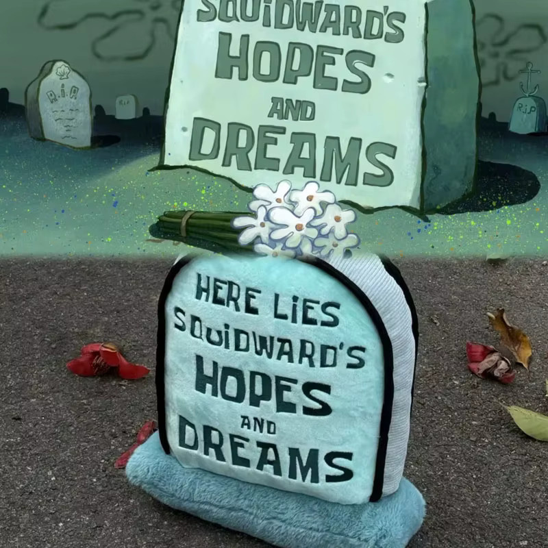 Bandai SpongeBob Squidward Tombstone Plüschtier Kissen - Bild 3