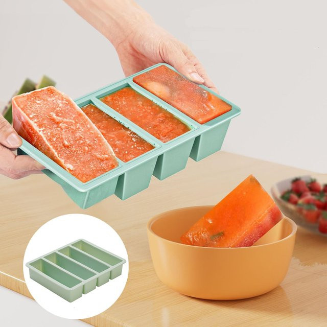 YOWEI Silikon Eiswürfelform und Einfrierform für Suppe und Saucen mit Deckel, Pink - Bild 1