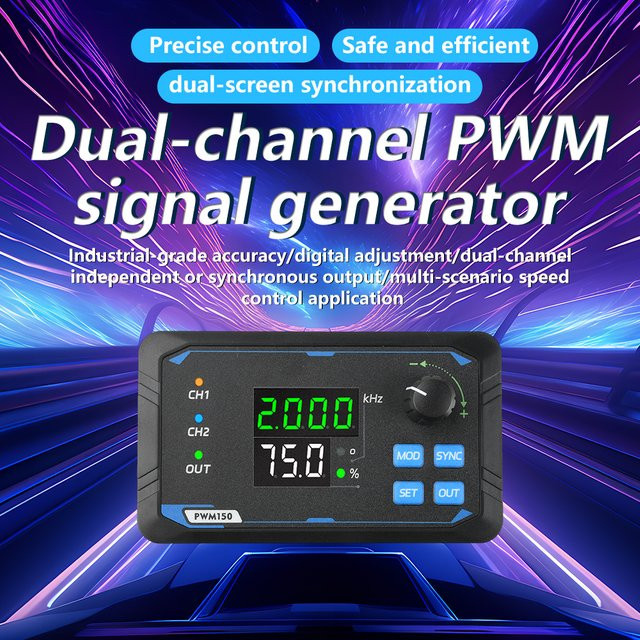 Aideepen PWM150 Dual-Signal-Generator, quadratisches Impulswellen-Frequenzmessgerät, 1 Hz–150 kHz, Schwarz - Bild 1