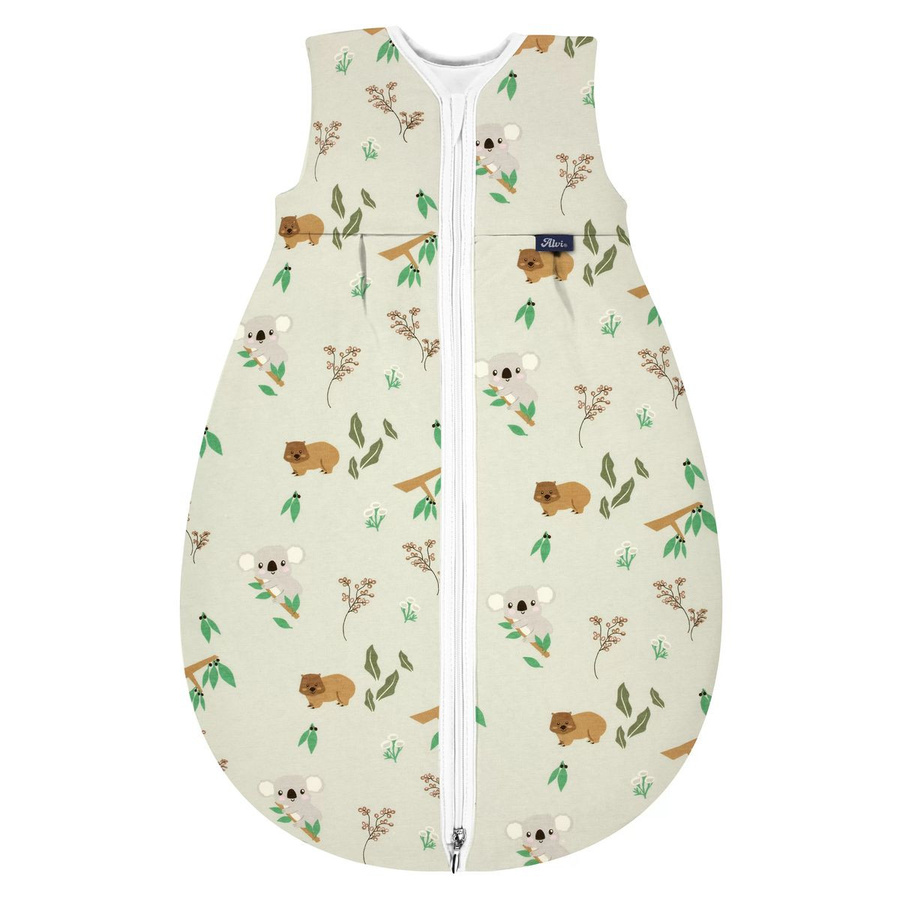 Alvi Kugelschlafsack Mäxchen Thermo Koalas World aus Organic Cotton in Grün und Multicolour, Größe 100 cm - Bild 1