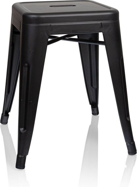 hjh OFFICE Bistrohocker VANTAGGIO aus Stahl in Schwarz mit mattem Industry-Look ohne Armlehnen - Bild 1