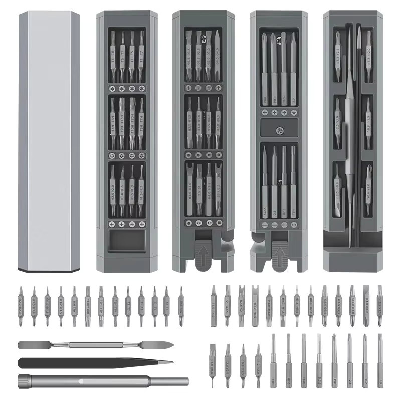 Galacok 71-in-1 Präzisions-Schraubendreher-Set mit magnetischen Torx- und Sechskant-Bits in Grau - Bild 4