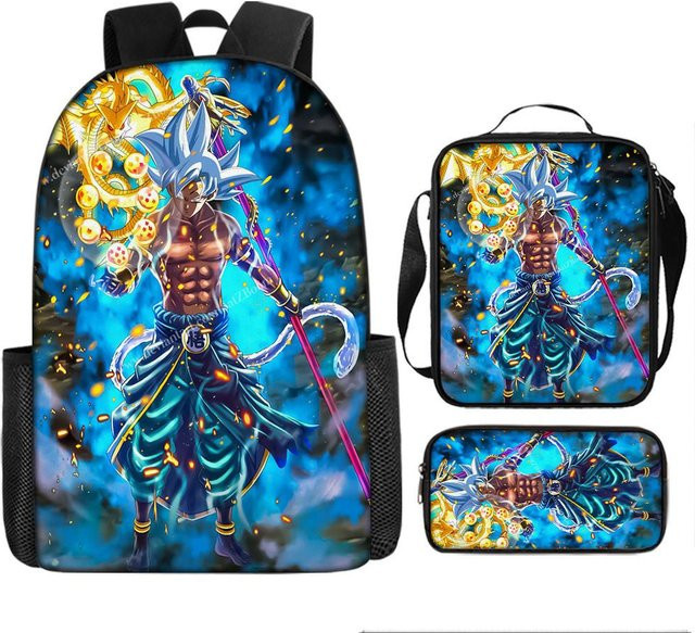 Dragon Ball Kinderrucksack-Set von DewBloom in Multicolour aus atmungsaktivem Oxford-Stoff für die Schule - Bild 1