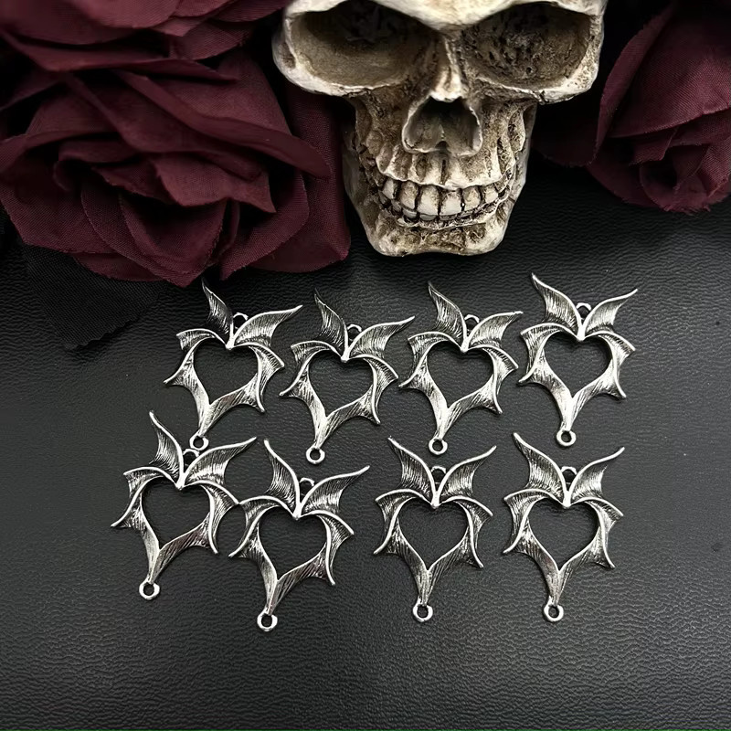 LKLRYWBD Charms, Fledermaus Flügel, Silber, Unisex, 35*22mm - Bild 2