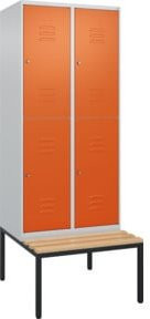 C+P Doppelstock-Spind Classic PLUS Sitzbank mit 2 Abteilen und Buche-Hartholz Sitzfläche, B/T/H: 212 x 80 x 81,5 cm - Bild 1