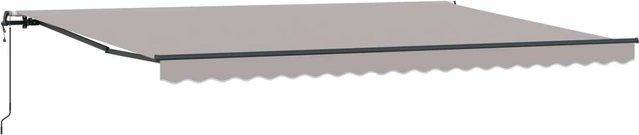 vidaXL Einziehbare Markise Hellgrau mit Fernbedienung aus Stoff und Aluminium B/T: 500 x 350 cm - Bild 1