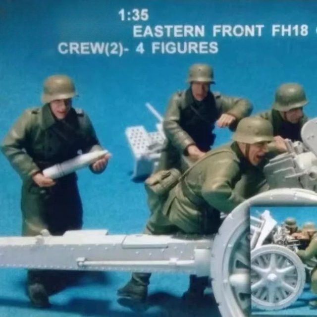 BAANFU Harzfiguren-Modellbausatz Artillerie, Maßstab 1:35, 4 Personen - Bild 1
