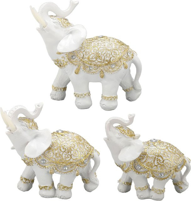 TOPINCN Elefantenstatue aus Kunstharz in Weiß als Fengshui-Ornament für dein Zuhause - Bild 1