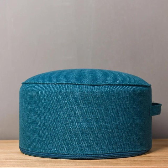 Serene Homes Rundes Sitzkissen Blau, Tatami Meditationskissen für Yoga und Büro, Abnehmbarer und Waschbarer Bezug, Durchmesser: 40 cm, Höhe: 20 cm - Bild 1