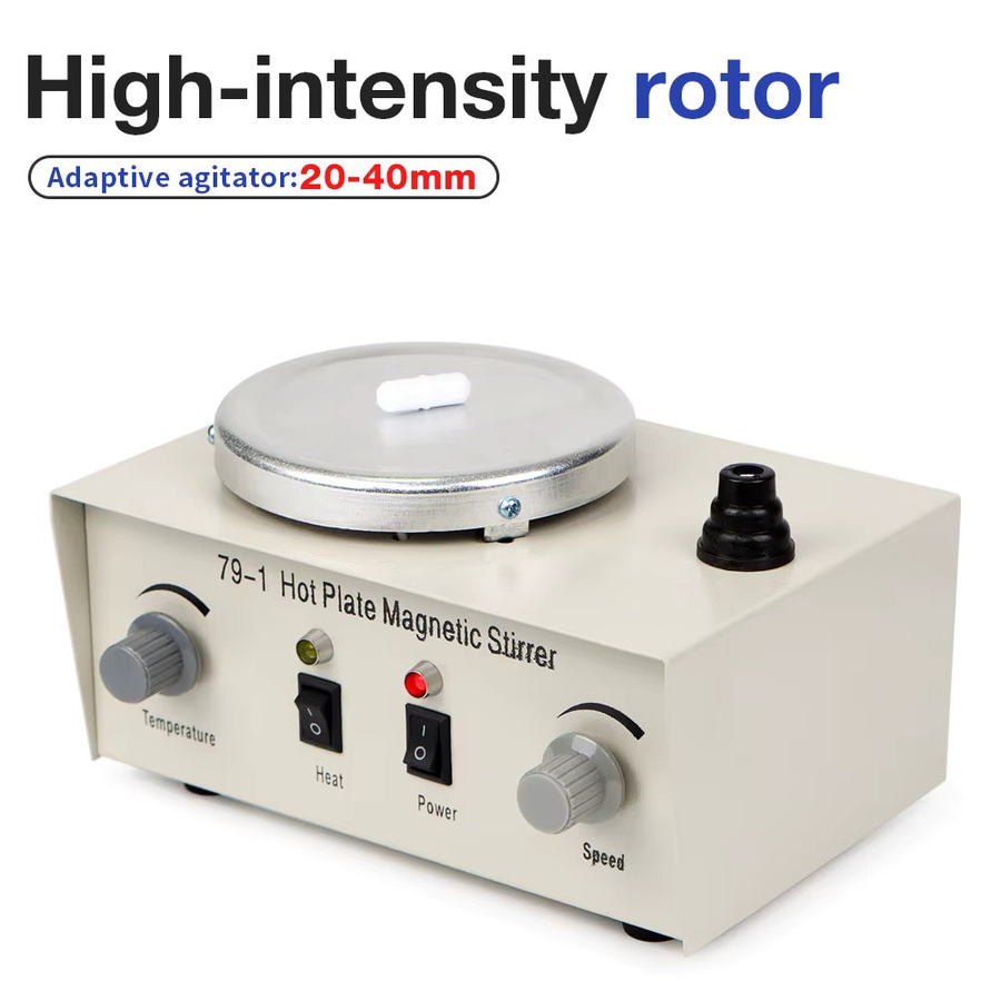 79-1 Magnetrührer mit Heizfunktion und Rührstab, 1L, 2400rpm, Farbe: Weiß - Bild 2
