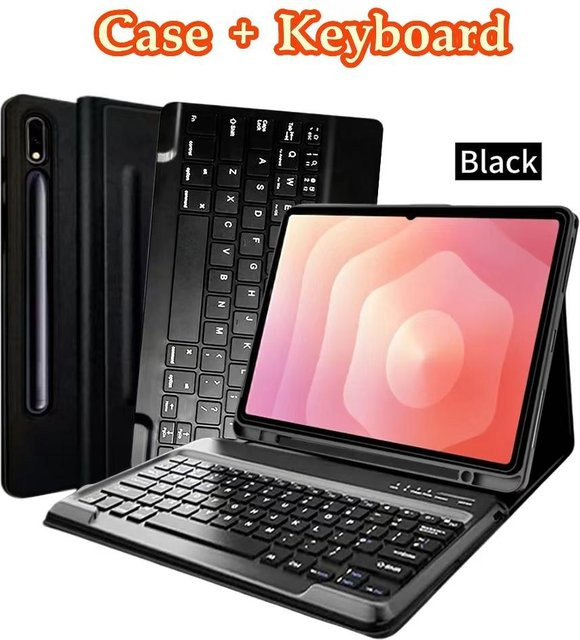 Samsung Lederhülle mit kabelloser Tastatur und S Pen Halter für Galaxy Tab S11 Ultra 14,6 Zoll, Schwarz - Bild 1