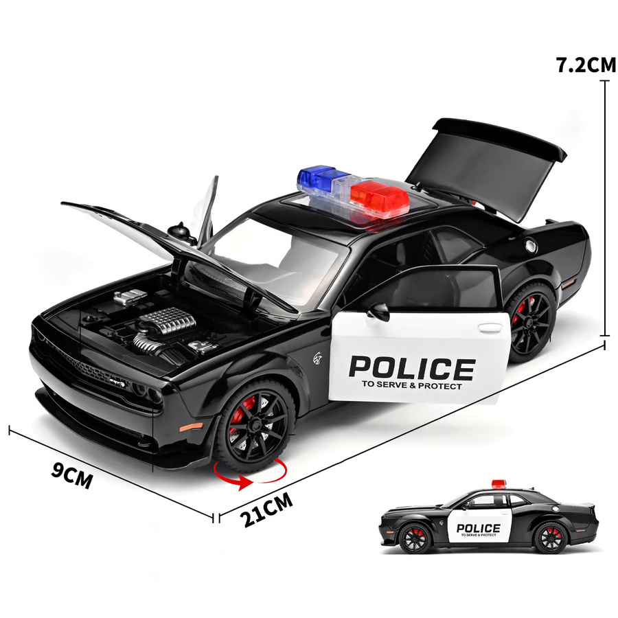 Platinum Challenger SRT Hellcat Redeye Polizei, Automodell, 1:24, mit Licht und Sound - Bild 3