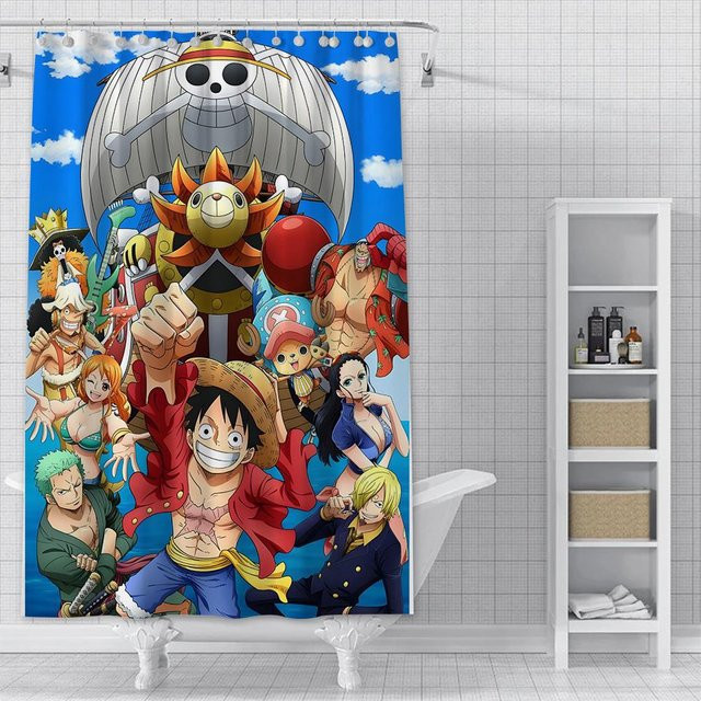 Wasserfester Duschvorhang mit Anime-Motiv L-Luffy von Baifenbai Home Furnishing, bunt, Polyester, B/H: 210 x 180 cm - Bild 1