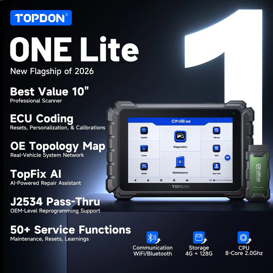 TOPDON ONE Lite Bidirektionaler J2534 Programmier- und Online-Codier-Diagnosescanner in Schwarz - Bild 2