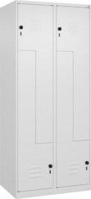 C+P Z-Spind Classic PLUS Garderobenschrank mit 4 Fächern in Weiß, B/T/H: 80 x 50 x 185 cm - Bild 1