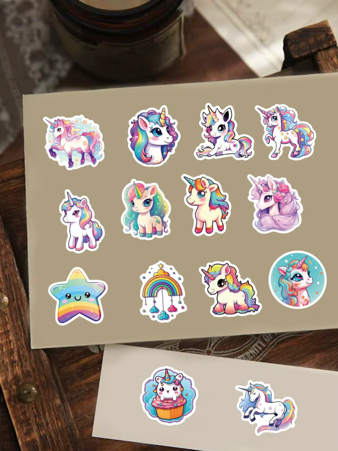 50 Einhorn-Aufkleber, Aufkleber und Abziehbilder, multicolour - Bild 2