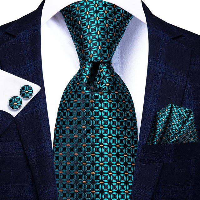 Hi-Tie Krawatten-Set, Türkisblau, Herren - Bild 1