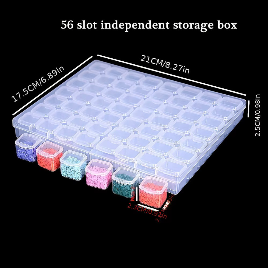 Transparentes DIY-Diamant-Malwerkzeug aus Kunststoff mit 28/56 Gittern als Organizer für Perlen und Schmuck - Bild 3
