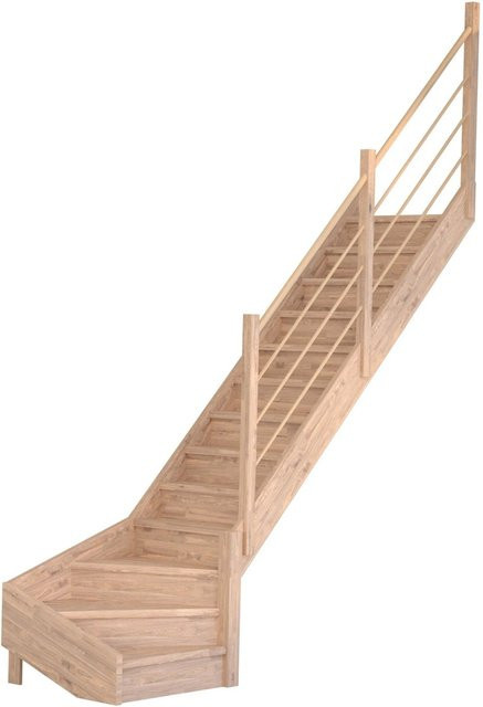 StarWood Treppe Mykonos Pro Eiche Gewendelt R, Holz-Design, Braun, Breite: 80 cm, Tiefe: 280 cm, Höhe: 13 cm - Bild 1