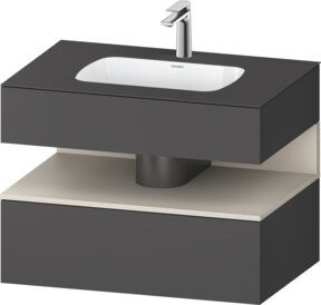 Duravit Einbauwaschtisch-Möbel-Set Qatego in Grau, B/T/H: 80 x 55 x 60 cm - Bild 1