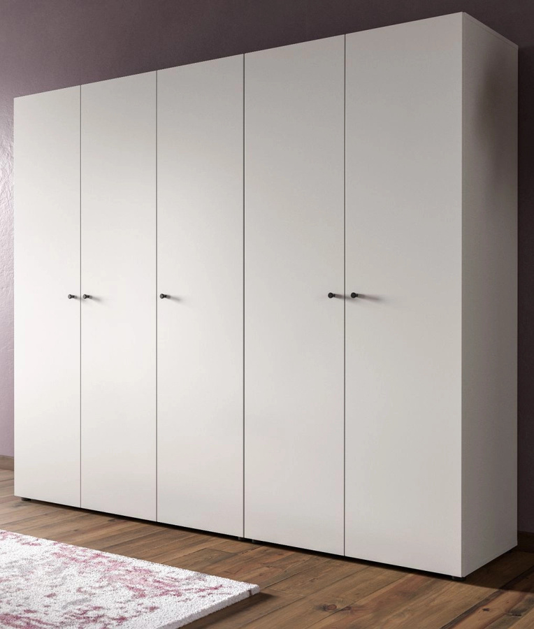 5-türiger Kleiderschrank Carter in Weiß matt, B/H: 200 x 176 cm - Bild 1