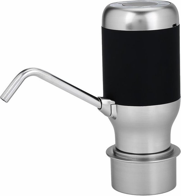 TOMTOP JMS Kabellose elektrische Trinkwasserflaschenpumpe mit USB-Wiederaufladung, Automatischer Smart Spender, Schwarz/Grau - Bild 1