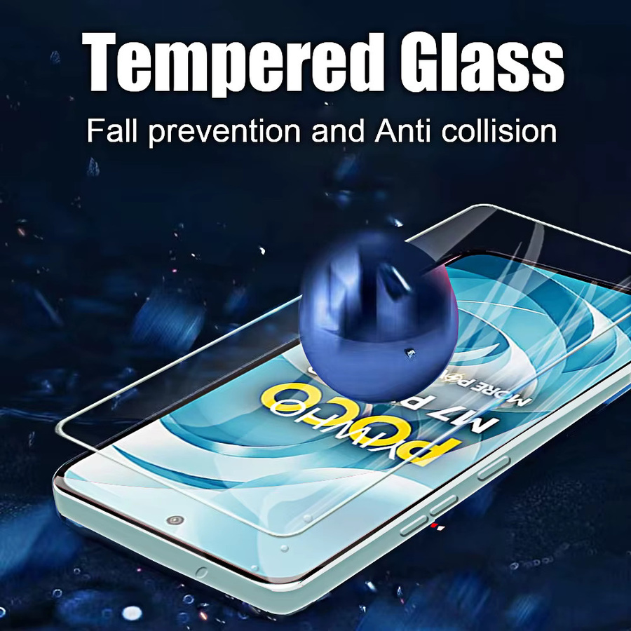 4 Stück Displayschutzfolien aus gehärtetem Glas für Xiaomi Poco M7 Plus 5G, transparente Vollabdeckung - Bild 3