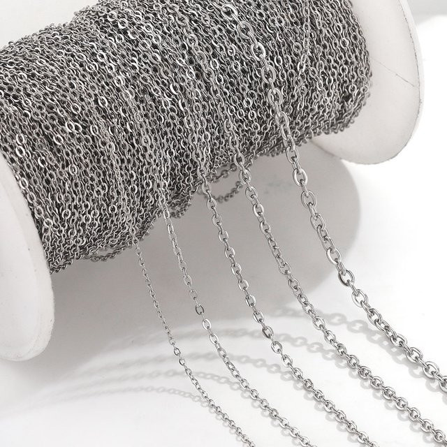 baizzx Kabelkette Edelstahl, O-Form Kreuz, Unisex - Bild 1