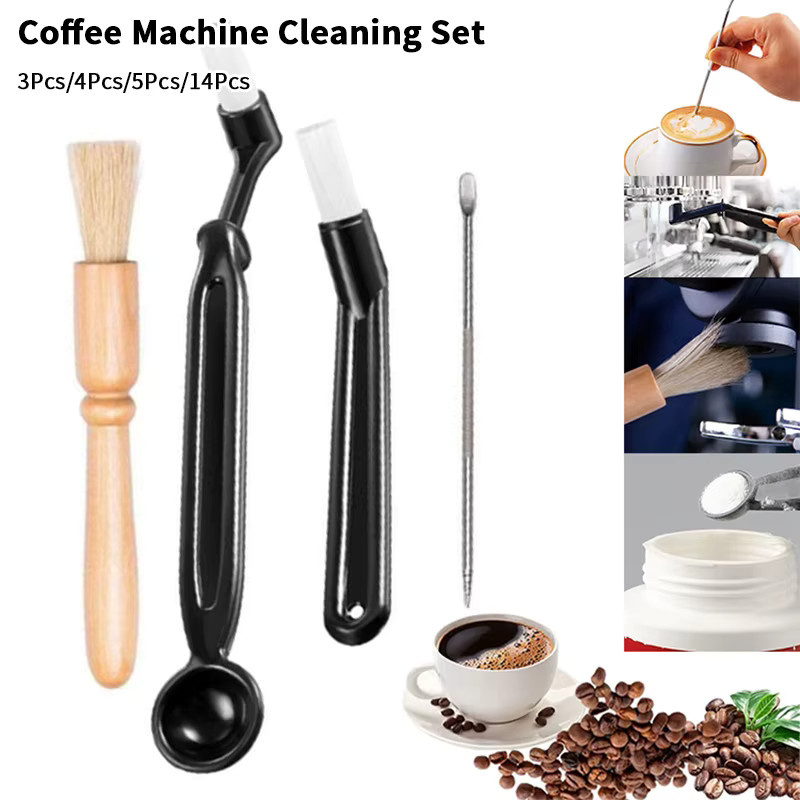 JETTING Kaffeemaschinen-Reinigungsset mit Kaffeemühlenbürste und Brühgruppen-Reinigungsbürste in Schwarz und Holzoptik - Bild 4