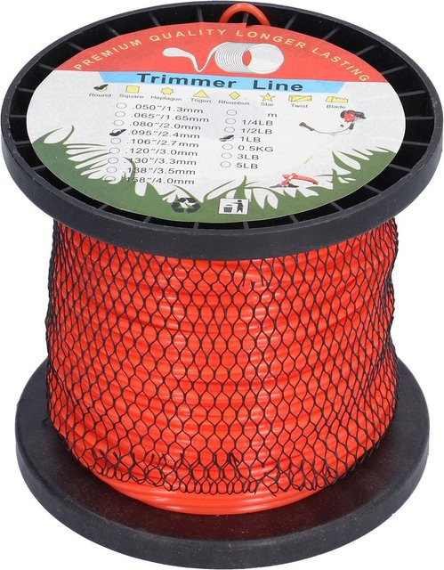 TOMTOP JMS Trimmerfaden aus Nylon, rund, rot, 0,555 kg, 2,4 mm Durchmesser - Bild 1