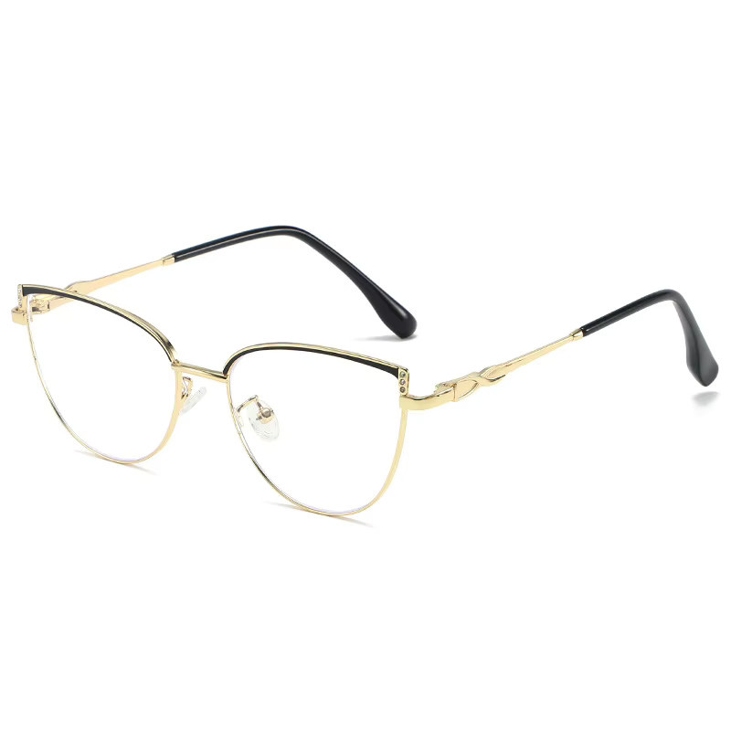 ZIROSAT J9289 Korrektionsbrille, Vollrand, Cat-Eye, Metall, Gold, Damen - Bild 2