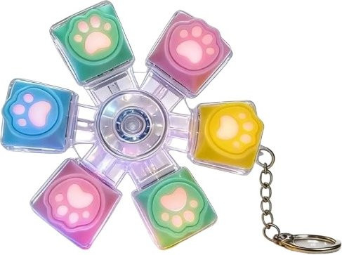 Hot Toys Katzenpfoten-Tastenkappe, Silikon-Schlüsselanhänger, Stressabbau-Fingerspinner, Stressreduzierendes Spielzeug-Knopfspielzeug - Bild 1