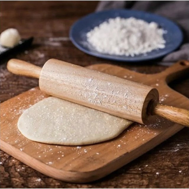 Professionelles Antihaft-Nudelholz aus Holz in Braun für Nudelteig, Pizza, Kekse und Fondant - Bild 1