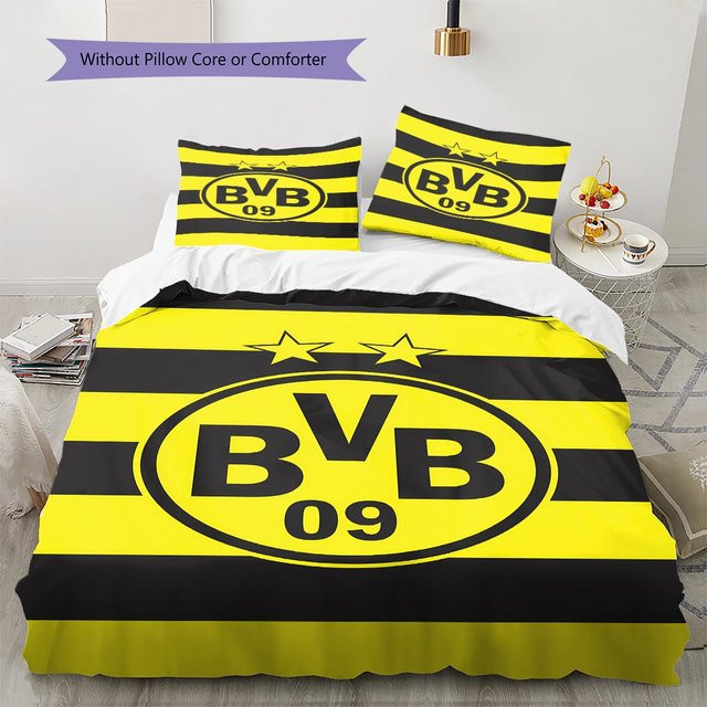 BVB Muster Bettwäsche Set aus Polyester in Gelb mit 1 Bettbezug und 2 Kissenbezügen, B/H: 155 x 200 cm - Bild 1