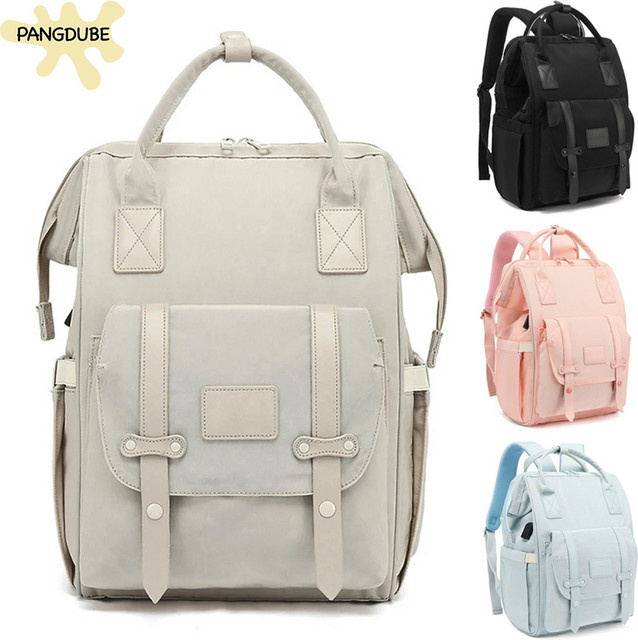 PANGDUBE Baby-Wickeltasche als wasserdichter Rucksack mit 2 Kinderwagen-Haken in Grau - Bild 1