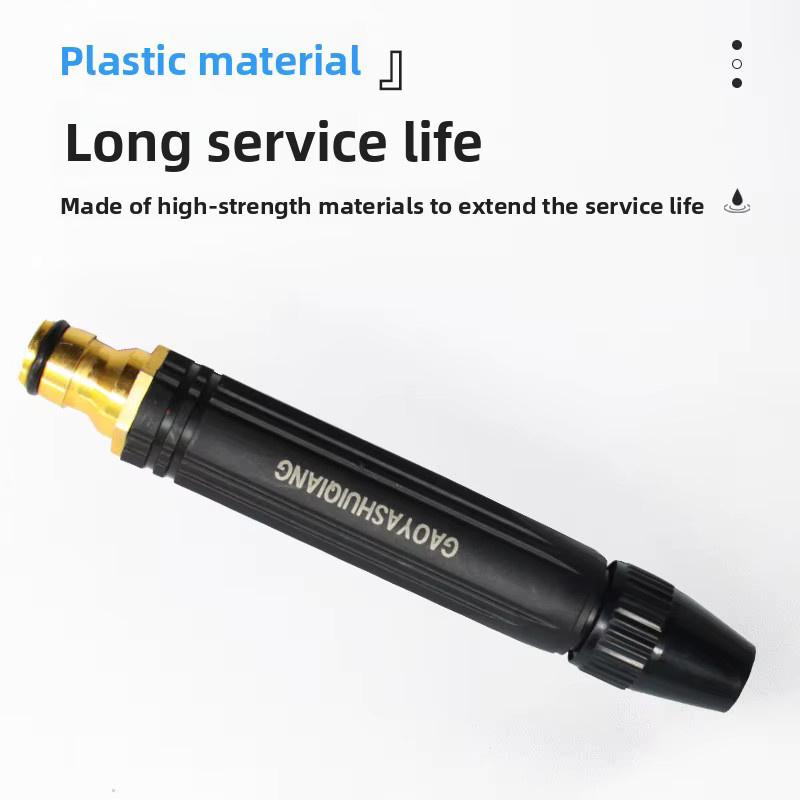 Black Diamond Hochdruck-Wasserpistole mit Kunststoffdüse in Schwarz für die Autowäsche und den Gartenschlauch - Bild 2
