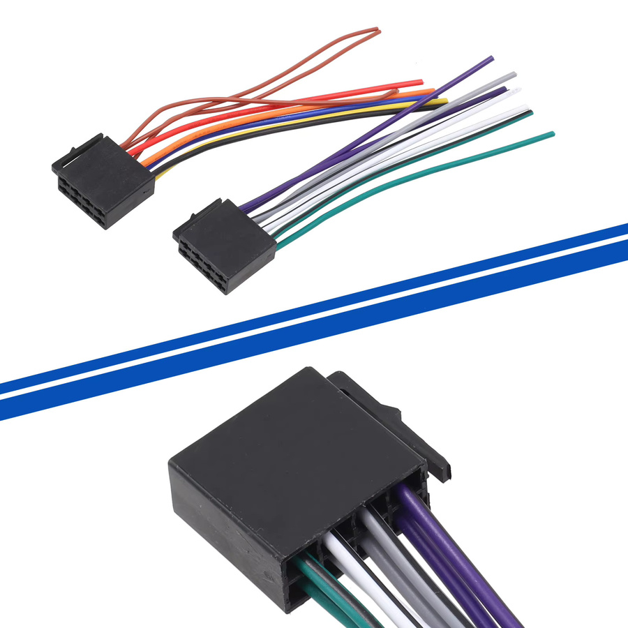 2er-Set Auto Radio Adapter ISO Kabelbaum zur Verlängerung für Universal Stereo Player, Multicolor - Bild 2