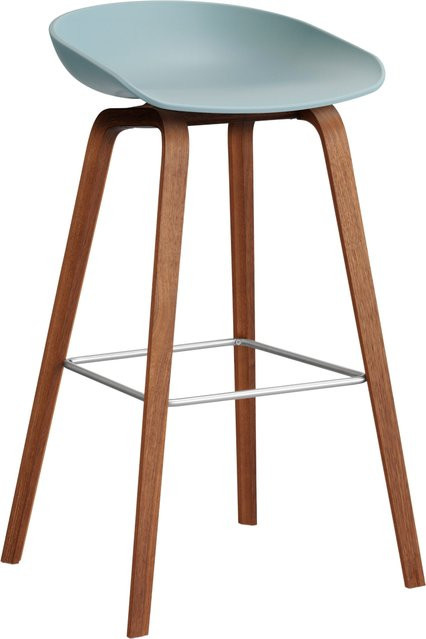 HAY About A Stool AAS 32 Hocker in Blau mit Eichenholz oder Walnussholz und Polypropylen - Bild 1