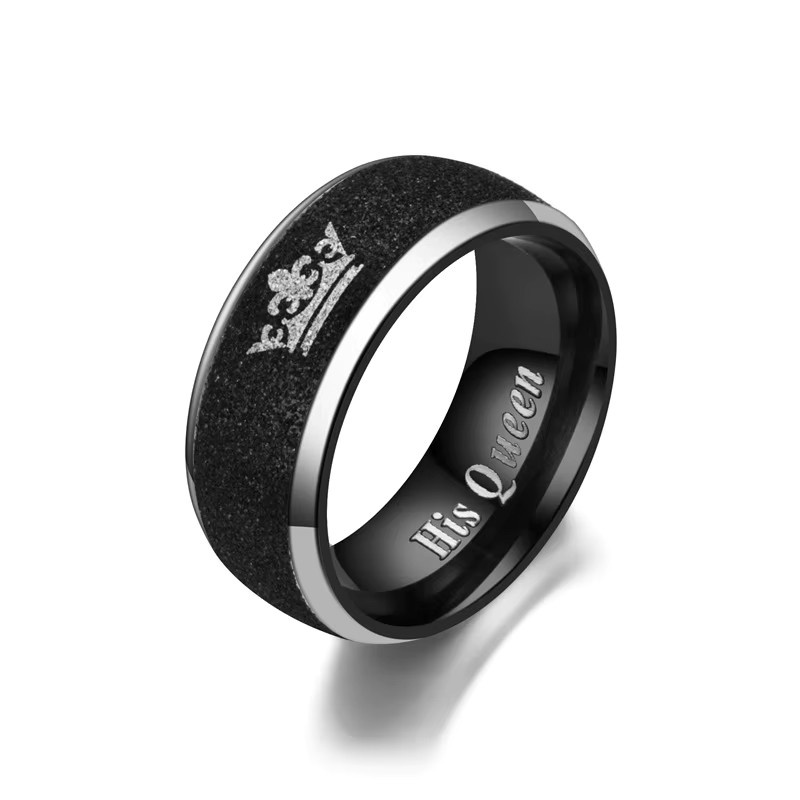 DAIPAN Ringe, Edelstahl, Schwarz, Buchstaben, Unisex - Bild 2